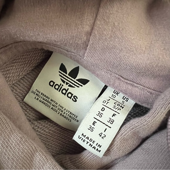 Adidas Purple Cropped Trefoil Hoodie - Picture 5 of 5